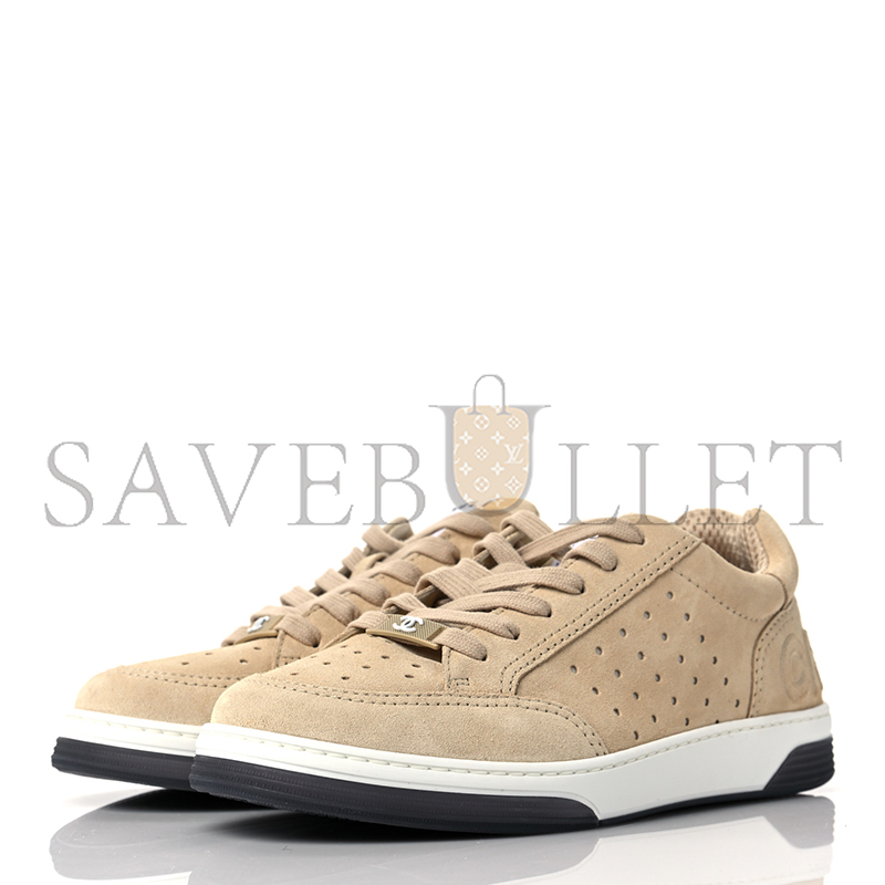 CHANEL SNEAKERS SUEDE CALFSKIN BEIGE G39225 X56651 0P433